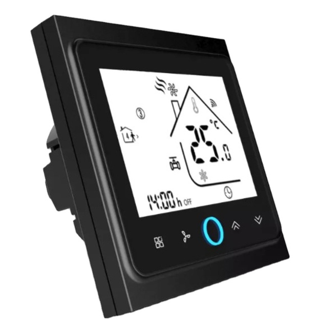Telin AC603F-WIFI Wireless WiFi Smart Thermostat Heating System for Outdoor HVAC with 2/4 Pipe & 3 Fan Speed