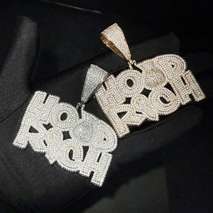 สร้อยคอฮิปฮอปผู้ชายแบบหนัก ตัวอักษรใหญ่<span class=keywords><strong>สาม</strong></span>สี ปี 2026 ประดับเพชรซิร์คอน แนวพังก์ แฟชั่น - Product Image 6