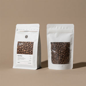 Pochette à gousset 8 côtés personnalisée sac de café à fond plat auto-scellant emballage de qualité alimentaire capacité 12-16 oz sushi nourriture <span class=keywords><strong>pour</strong></span> animaux de compagnie aliments en conserve - Product Image 1