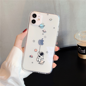 Funda negra para teléfono móvil de astronauta de dibujos animados en 3D para iPhone 14 13 12 11 pro Max para iPhone 15 funda man space - Product Image 2
