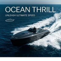 Kart électrique innovant à propulsion hydrodynamique, bateau de luxe avec cockpit en carbone, embarcation aquatique performante, croiseur fermé