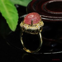 Aiyu Vente en gros Bague en cristal naturel Quartz Fraise Rouge Pierre précieuse vintage Livraison directe en direct S4072312L