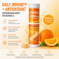 Comprimés effervescents personnalisés OEM saveur orange Vitamine C Zinc pour blanchiment de la peau, complément beauté, comprimés à dissolution rapide VC à boire