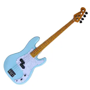 Flyoung — guitare basse électrique bleu clair, 4 cordes, sur mesure