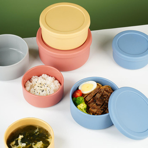 Boîtes à lunch de grande capacité, écologiques, de style nordique, sans BPA, étanches, micro-ondables, en silicone de qualité alimentaire, portables - Product Image 1