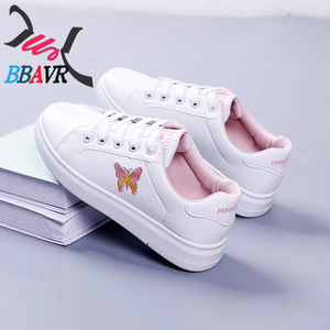 Zapatillas Deportivas BBAVR C-15 Blancas con Parte Superior de PU, con Cordones, Transpirables, Ligeras, Impermeables, Casuales para Mujer, Primavera - Product Image 4