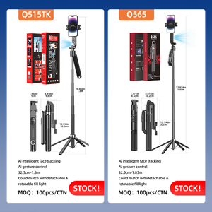 Uniean Q515tk Thông Minh Ảnh Tự Sướng Thanh <span class=keywords><strong>Tripod</strong></span> Đứng Ai 360 Xoay Tự Động Mặt Với Đèn Flash Ánh Sáng Linh Hoạt Ảnh Tự Sướng Thanh Cho Điện Thoại - Product Image 4