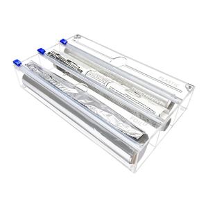 OEM personalizado transparente acrílico rectángulo cocina plástico envoltura dispensador de papel de aluminio cortador de papel de aluminio con embalaje de cartón - Product Image 1