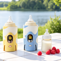 Nouvelle chauffe-biberon portable sans fil à température constante, 6 vitesses réglables, affichage numérique, chauffe-lait universel pour l'extérieur