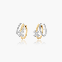 2026 Schmuckfabrik Lieferant Maßgefertigter Damenschmuck 925 Sterling Silber Kristall Blumen Gänseblümchen Creolen Huggie Creolen Set