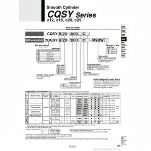 Pièces pneumatiques de CDQSYB12-15DC de cylindre lisse SMC Pneumatics - Product Image 1