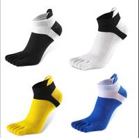 Chaussettes d'extérieur personnalisées pour hommes, respirantes, en coton, à 5 doigts, pour le sport, le jogging, le cyclisme, la course à pied