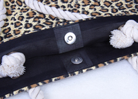 Sac à main à épaule en toile de luxe pour femme, grand sac de plage d'été imprimé léopard, fourre-tout tendance