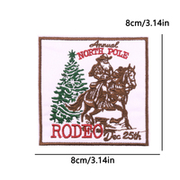 Patchs brodés personnalisés en gros avec logo, motif Noël Western et slogan Joyeux Noël, thermocollants pour vestes, chapeaux, sacs à dos, DIY