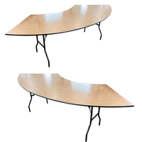 Table pliante en contreplaqué durable moderne en forme de demi-lune en S pour les repas d'hôtel et les banquets de mariage