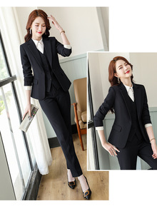 Da donna elegante Slim Fit 2 pezzi da ufficio completo completo completo lungo monopetto <span class=keywords><strong>Blazer</strong></span> con bottone decorativo per lavoro - Product Image 4