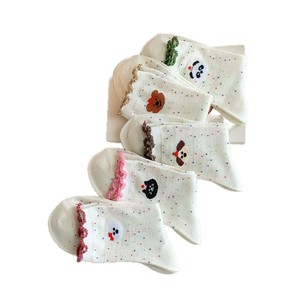 Women's Mid Calf <b>Socks</b> With Bear Pattern Polka Dot Yarn Breathable Spring Autumn Style - Product Image 5
