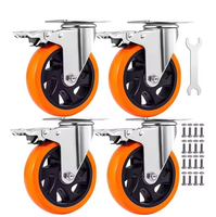 Roulettes robustes à frein pour chariots industriels, meubles et établis, avec plaque supérieure pivotante, 1.5, 2, 2.5, 3, 4, 5 pouces