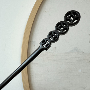 New <b>Chinese</b> Style Eight Directions Wealth String Hairpin, Ebony Hairpin, Antique Style Creative Cheongsam, Classic Updo Hair - Product Image 3