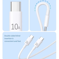 Kabel Data TPE Kecepatan Tinggi Pengisian Cepat PD 120W 10A Dual Type-C dengan Konduktor Tembaga Murni untuk Kamera, Ponsel, Earphone, Komputer