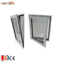 Fenêtre à battant inclinable et tournante en verre en aluminium moderne personnalisée avec volet roulant