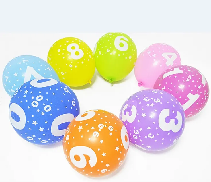 Яркие оптовые воздушные шары были напечатаны с цифрами, рекламным шариком