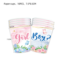 Gender-Reveal-Themenparty Geschirrset Junge oder Mädchen Party Geburtstag Teller Banner Hintergrund Einweggeschirr Tafelservice
