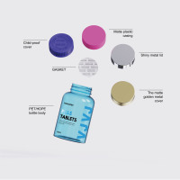 Bouteille capsule en plastique givrée translucide rechargeable 120CC 150CC 180CC 200CC 250CC 4OZ 5OZ 6OZ 7OZ 8OZ