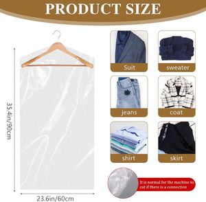 Bolsas de Plástico Transparentes para Ropa, Hechas con Materiales Reciclados, con Impresión en Huecograbado, a Prueba de Polvo, para Empaque de Prendas, Venta al Por Mayor - Product Image 2