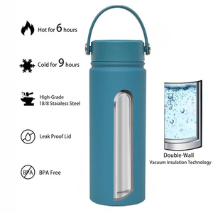 Nuevo Diseño 2026, Botella Deportiva de Acero Inoxidable de 500 ml (17 oz), Boca Ancha, Asa Portátil, Aislamiento al Vacío, Termo - Product Image 3