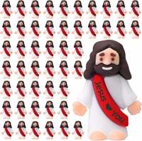 Mini Adornos Religiosos de PVC Ecológicos para Pascua, Figuras de Jesús que te Ama, Juguetes al por Mayor, Pequeñas Figuras de Jesús, Modelo de Artesanía en Resina