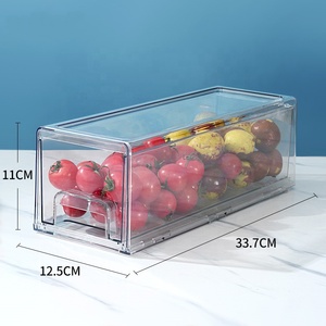 BPA Free Plastic Storage Drawers Refrigerator Storage Bins Clear Fridge Organizer