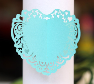 Laser <span class=keywords><strong>Creux</strong></span> Amour Papier <span class=keywords><strong>Petit</strong></span> Cercle Blanc Glacier Papier Papillon Boucle Serviette Créative Décoration - Product Image 2