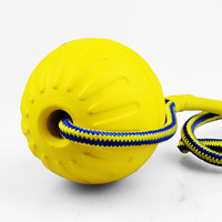 Jouet de balle pour chien avec corde jouet interactif indestructible pour chien jouets à mâcher d'entraînement pour animaux de compagnie nettoyage des dents balle élastique en EVA à noyau solide pour chien