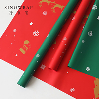 SINOWRAP Kertas Pembungkus Bunga Motif Natal Terbaru dan Laris