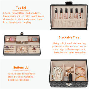Regalo portátil, bandeja de madera de viaje, brazalete de compromiso de plástico, almacenamiento sostenible de China, joyero Multicolor para conjunto de collar - Product Image 6