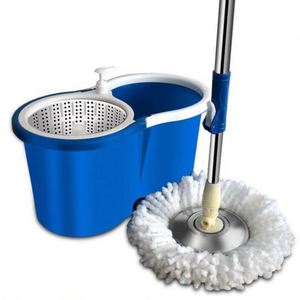 Ensemble seau et serpillière en acier pour nettoyage domestique, essorage mains libres sur quatre côtés, tête rotative à 360 degrés, manche extensible, grande capacité - Product Image 4