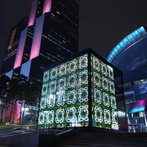 Layar Tampilan Iklan P14 Kaca Fotolistrik Laminasi LED Transparan untuk Luar Ruangan