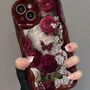Funda Protectora para Teléfono con Marco de Cámara a Prueba de Golpes de TPU con Diseño de Mariposa para iPhone 17 16 15 Pro Max, Carcasa Trasera con Patrón Crema - Product Image 5