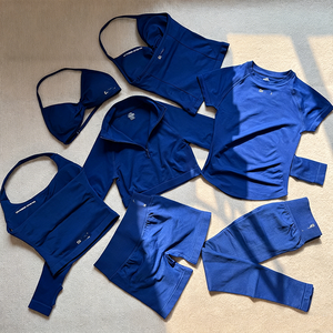 Conjunto de Yoga y Fitness de 2 Piezas sin Costuras, Resistente a las Arrugas, Pantalones Cortos de Yoga de Spandex/Nylon Sólido con Cintura en V para Correr - Product Image 2