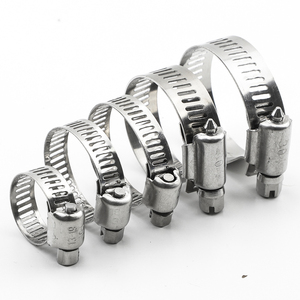 High Quality 304/201 Stainless Steel Worm Gear <b>Hose</b> <b>Clamp</b> American Standard 8mm Width Polished Adjustable Nindejin - Product Image 1
