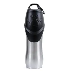 750ml Portatif Extérieur En Acier Inoxydable de Bouteille D'eau de Voyage D'animal Familier De Chien Bouilloire D'eau Potable