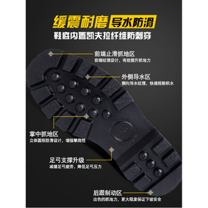 Bottes de randonnée en cuir pour hommes, doublées de laine, avec embout en acier, isolantes, à talon bas, chaussures d'extérieur - Product Image 5