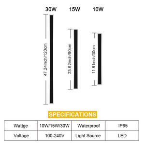 Lumière murale linéaire LED solaire extérieure <span class=keywords><strong>de</strong></span> haute qualité durable, IP65 étanche, diffuseur en PC, pour usage résidentiel et commercial en extérieur - Product Image 6