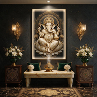 Peinture décorative Ganesha, statue murale du dieu éléphant indien Ganesha, Ganesha de la mythologie indienne