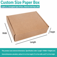 Boîte d'expédition en carton ondulé en papier kraft personnalisé, 3 couches, pliage et fermeture B Flute