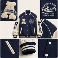 Vente en gros Veste Letterman de haute qualité pour collège, veste printemps-automne en cuir à manches pour hommes, veste universitaire de baseball personnalisée pour hommes