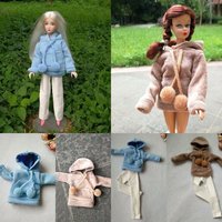 Vêtements de poupée 6 points 30 cm, costume de mode, pull décontracté, fille mignonne, motif à pois, échelle 1:6, pull à capuche à manches longues à motif à pois