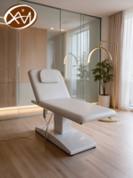 Lit de massage électrique de luxe en cuir PU, table de beauté inclinable, lit pour extensions de cils, idéal pour les spas médicaux et les studios d'esthétique