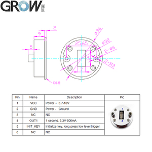 Phát triển kr501 Đầu ra mức cao 1 Bảng điều khiển vân tay thứ hai với DC3.7-10V mô-đun vân tay cho hệ thống kiểm soát truy cập - Product Image 5